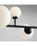 LAMPA wisząca modernistyczna mleczne kule 1092K1 DIONE 6 loftowa molekuły OPRAWA metalowe pręty szklane kule zwis czarny