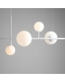 LAMPA wisząca modernistyczna mleczne kule 1092K DIONE 6 loftowa molekuły glass bubble metalowe pręty szklane kule zwis biały