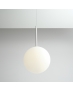 LAMPA wisząca modernistyczna mleczna kula 1087G BOSSO 1 loftowa molekuły glass bubble metalowe pręty szklana kula zwis biały