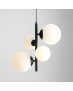 LAMPA wisząca modernistyczna mleczne kule BALIA 4 loftowa molekuły glass bubble metalowe pręty szklane kule zwis czarny