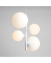 LAMPA wisząca modernistyczna mleczne kule 1091L BLOOM 4 loftowa molekuły glass bubble metalowe pręty szklane kule zwis biały
