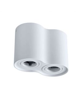 Spot LAMPA sufitowa HADAR ruchoma 2xGU10 LED OPRAWA natynkowa okrągła downlight tuba plafon biały