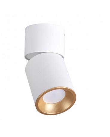 GOLDLUX 314260 NIXA GU10 Oprawa sufitowa LED lampa natynkowa ruchoma tuba biały/złoty