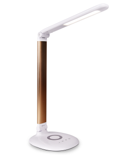 Lampka biurkowa LUNAR LED biała/złota