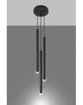 Oryginalna Lampa Sufitowa ROLLER 3 Stylowy Czarny Zwis Walec